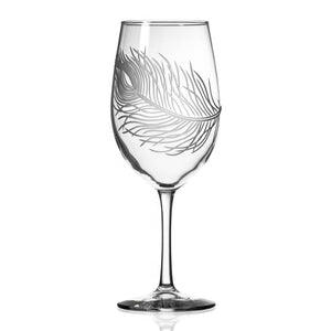 Peacock Feather Wine Glasses (Set of 4)