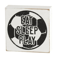 Eat Sleep Play Sports Box Sign
