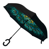 Peacock Double Layer Inverted Umbrella