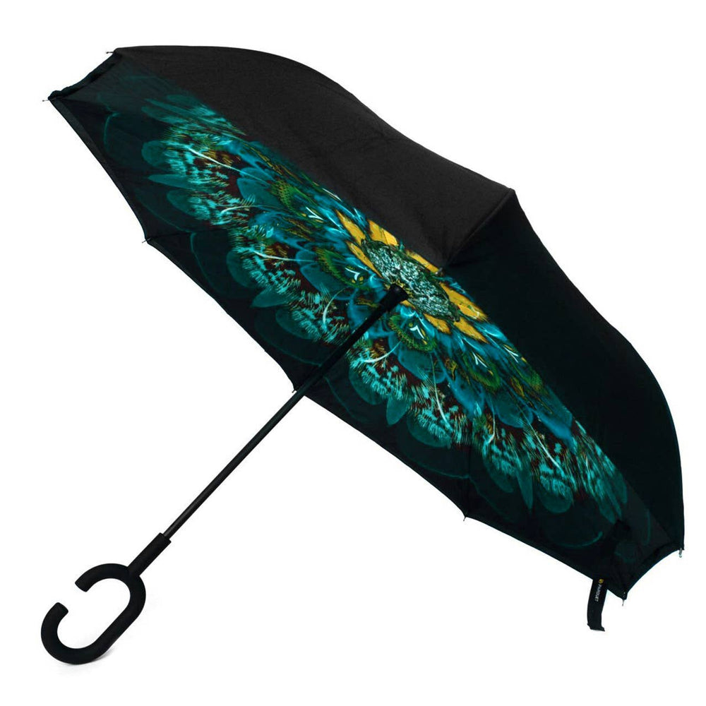Peacock Double Layer Inverted Umbrella
