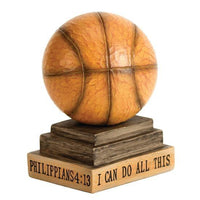 Sports Ball Philippians 4:13 Wood Look Figurine
