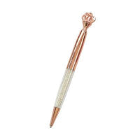 Bolígrafos de metal con tapa de corona rellenos de cristal
