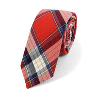 Cravates fines en flanelle de coton à carreaux rouges
