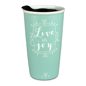 Taza de vaso de cerámica Live In Joy John 15:11