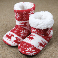 Christmas Elk Floor Shoes Indoor Socks Shoes Warm Plush House Slippers
