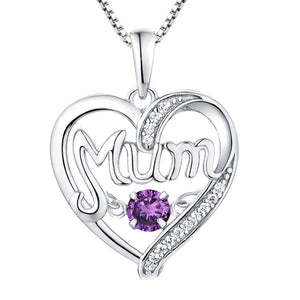 Collier cœur pulsatile en argent S925 pour maman, cadeau de fête des mères, pierres de naissance, pendentif intelligent