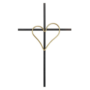 Dicksons - Wall Cross With Gold Heart