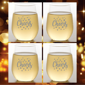 Copas de vino irrompibles y sin tallo plateadas Cheers (paquete de 2)