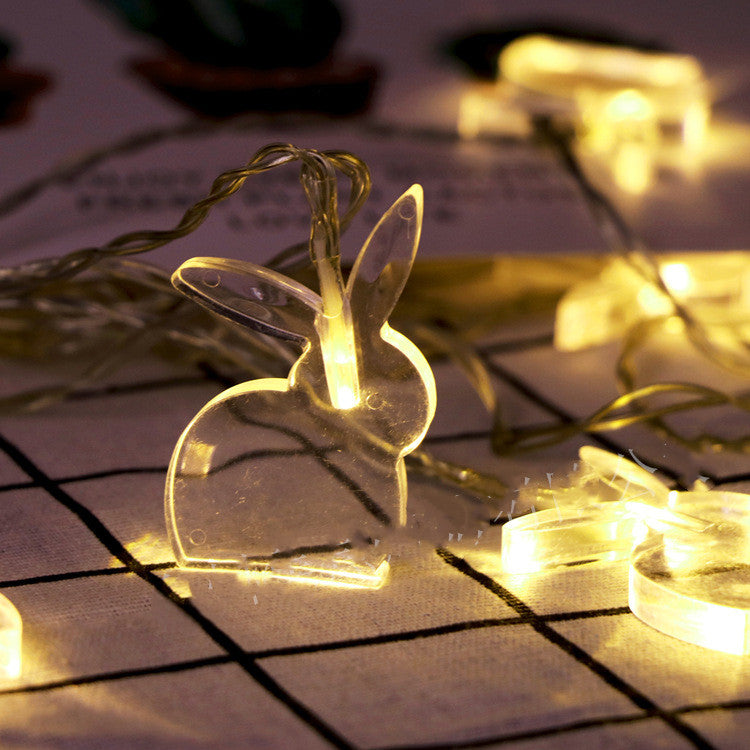 Luces de cadena de alambre transparente decorativas animales LED de conejito de Pascua