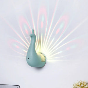 Peacock Feather Projection Night Light