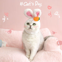 Orejas de conejo y gato de dibujos animados de felpa, decoración bonita de Pascua, sombrero, cubierta para la cabeza, productos para mascotas
