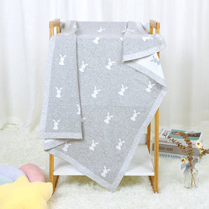 Couverture coupe-vent mignonne en coton tricoté de dessin animé pour bébé