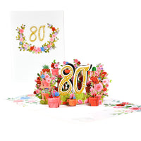 Tarjeta de felicitación de aniversario de flores estéreo 3D
