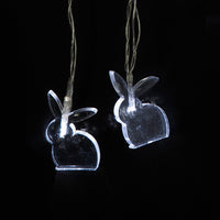 Luces de cadena de alambre transparente decorativas animales LED de conejito de Pascua
