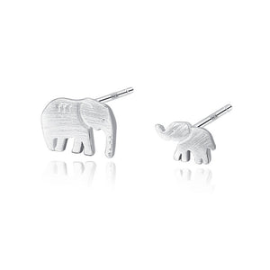 Mom and Baby Elephant Asymmetrical Earrings