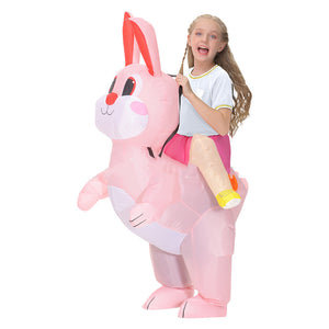Déguisement gonflable de lapin de Pâques à cheval (enfant/adulte