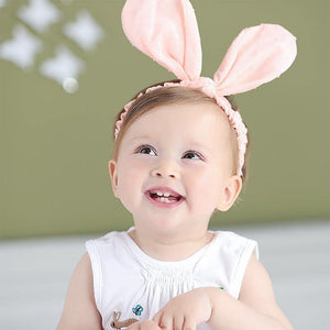 Diadema con orejas de conejo con lazo (bebé)