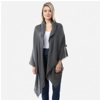 Oversized Thin Knit Solid Blanket Scarf
