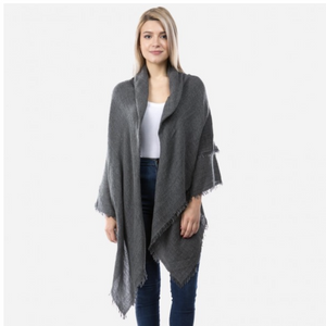 Oversized Thin Knit Solid Blanket Scarf