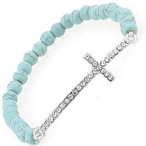Turquoise & Cross Bracelet