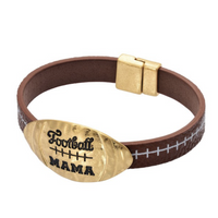 Football Mama Faux Leather Magnetic Bracelet