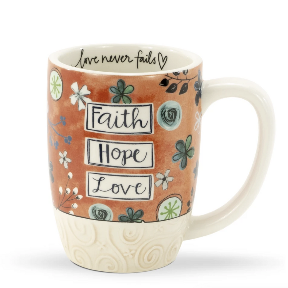 Faith Hope Love Sculpted Mug