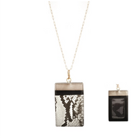 Snakeskin Card/ID Holder Lanyard Necklace