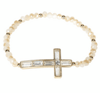 Sideways Crystal Cross Beaded Bracelets
