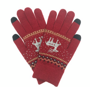 Reindeer Knit Smart Touch Gloves