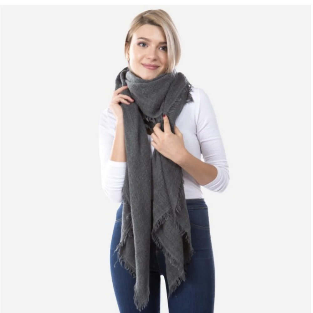 Oversized Thin Knit Solid Blanket Scarf