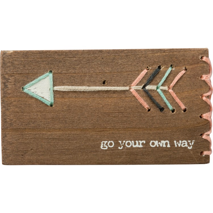 Go Your Own Way - Stitched Block Magnet