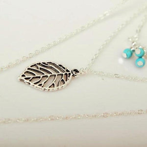 Feather & Leaf Layered Necklace