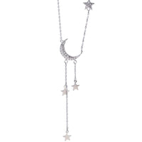 Crescent Moon & Star Tassels Necklace