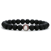 Baseball & Natural Stone Bracelets