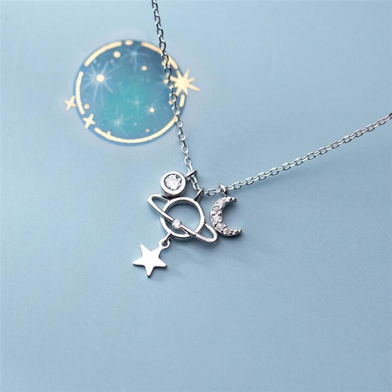 Stars Moon Planet Necklace