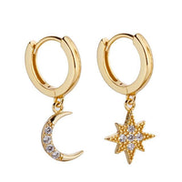 Star And Moon Dangle Earrings

