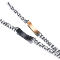 Heart Puzzle Couple Chain Link Bracelets

