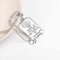 His/Her Girl Necklace and Key Chain Set