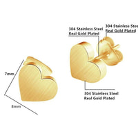Boucles d'oreilles à tige en forme de petit cœur