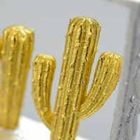 Gold Cactus Design Pendant
