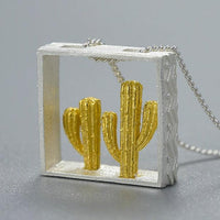 Colgante Diseño Cactus Dorado