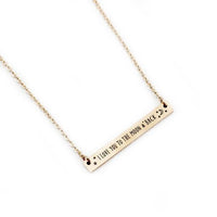 I Love You To The Moon & Back Bar Pendant Necklace