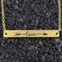 Love Arrow Bar Charm Bracelet
