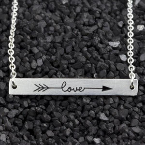 Love Arrow Bar Charm Bracelet
