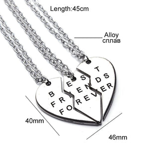 Best Friends Forever Heart Necklaces (3 piezas)