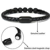 Lava Stone Leather Bracelets